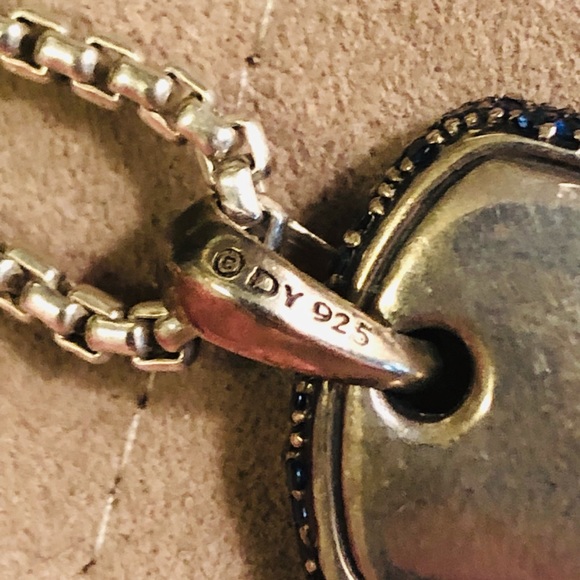 David Yurman Waves Blue Sapphire Tag & 22” Chain - Picture 5 of 10